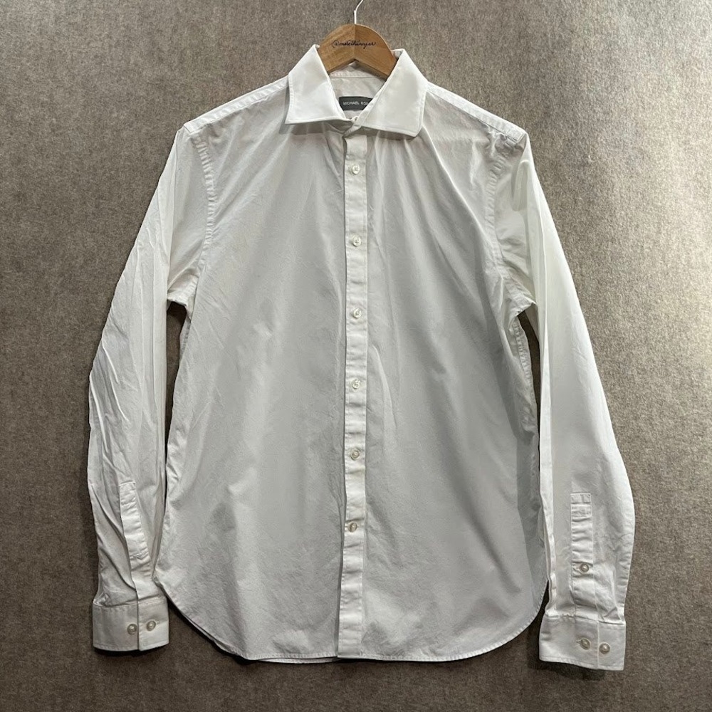 Michael‎ Kors White Slim Fit Button Up Size Medium 15-15.5 34/35